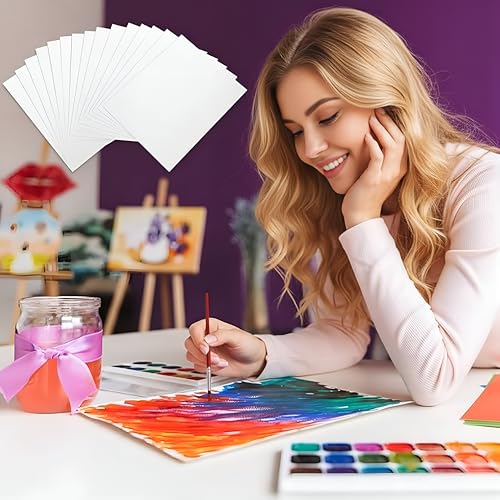 TecUnite 60 Sheets Watercolor Paper Pad Bulk, 6 x 12 Inch, Cold Press - color: Cold Press, size: 6 x 12 inch