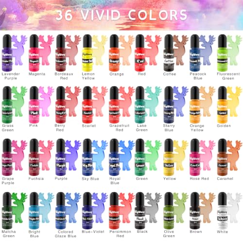 Epoxy Resin Pigment - 36 Color Liquid Translucent Colorant, Highly Concentrated Dye for DIY Jewelry Making, AB Coloring Paint, Craft 6ml Each - color: 36 Colors-6ml