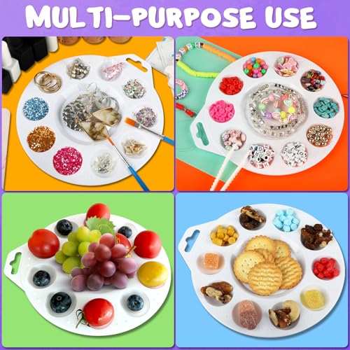 Halobios 8-Pack Plastic Paint Tray Palettes, 10 Wells Acrylic Paint Palettes Set with Hanging Hole for Kids or Students, Watercolor Palette Painting Tray for School, Art Class & DIY Projects & Party - size: 8 Pcs