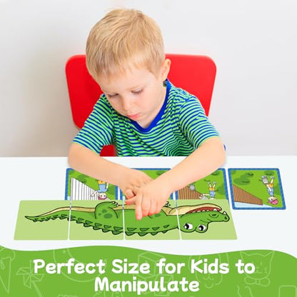 Sequencing Cards,Sequence Board Game for Kids,Story Storytelling,Speech Therapy Toys Materials for Autism,Social Skills,Sentence Building,Educational Classroom Preschool Learning Activities - style: 4 Sequencing Cards