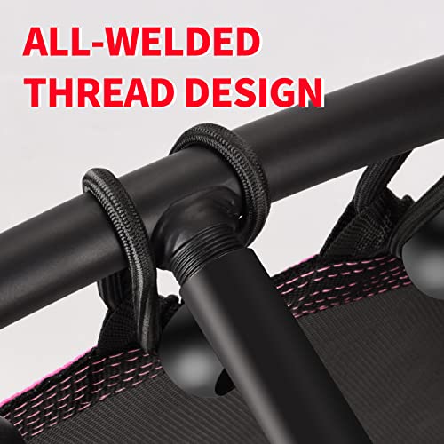 Newan 40"-48" Silent Mini Trampoline Fitness Trampoline Bungee Rebounder Jumping Cardio Trainer Workout for Adults-Max Limit 330lbs - color: 40" Round Pink （Have Handle）