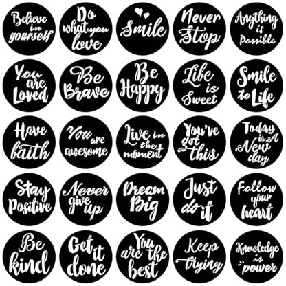 25 Pieces Inspirational Word Stencil, Reusable Motivational Stencils for Painting on Wood Signs Wall Fabric Home Decor (3 Inches)