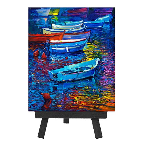 EBOOT 12 Pack 6.25 Inch Black Mini Wood Easels, Small Display Easel Stand for Painting Canvases, Art and Crafts, Tripod, Painting Party, Students Tabletop Easels, Portable Canvas Picture Sign Holder
