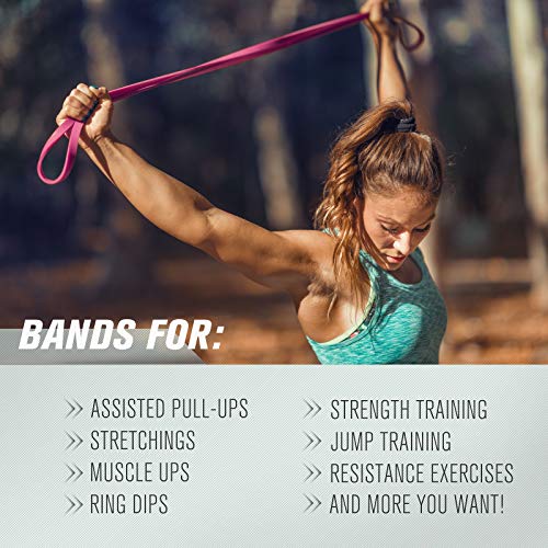 RitFit Pull Up Assist Band in Natural Latex for Stretching and Mobility - color: Rose Pink