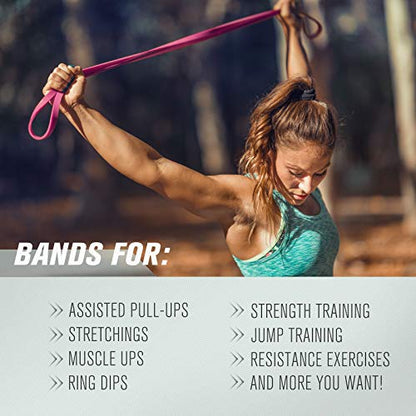 RitFit Pull Up Assist Band in Natural Latex for Stretching and Mobility - color: Rose Pink