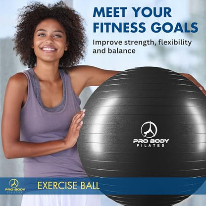 ProBody Pilates 4 pc Kit - Pilates Ring, 65 cm Yoga Ball, 9" Exercise Ball and Resistance Bands