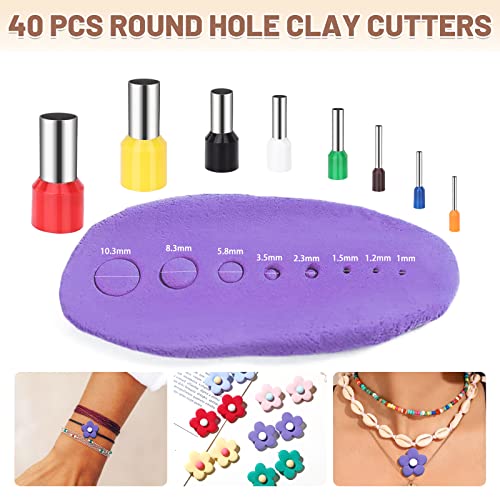Yofuly Polymer Clay Machine Set - Press, Roller, Extruder, 40 Circle Cutters & 120 Earring Accessories