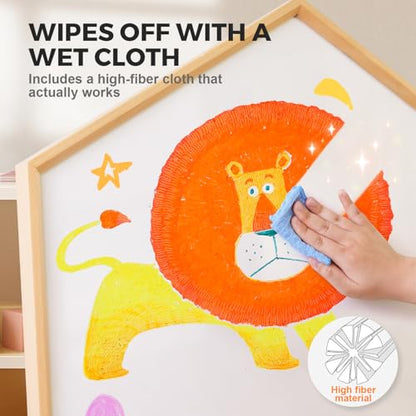Dustless Chalk for Kids with Twist-Up Holders, 12 Washable Colors bulk | Non-toxic chalk with case and cleaning cloth; thick easy-grip design for chalkboards, sidewalks and creative play, ages 3+.