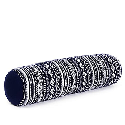 Leewadee Small Yoga Bolster – Shape-Retaining Cervical Neck Roll, Tube Pillow for Comfortable Reading, Kapok Filling, 22 x 6 x 6 inches - color: Cbt2 - Dark Blue