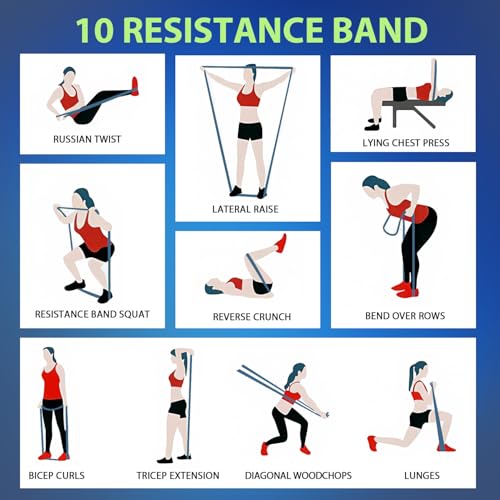 LEEKEY Resistance Bands for Pull Up Assist, Exercise & Workout Bands Set - color: 5-125LBS DARK BLUE