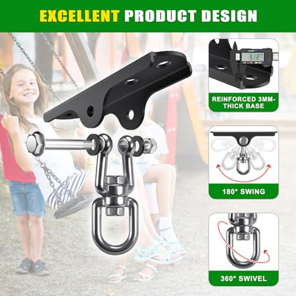 BeneLabel Swing Hanger 360° Swivel Swing Ceiling Mount 1000 LBS Capacity Hanging Chairs Hanger Punching Bag Mount Swing Hardware for Hammock Chair, Porch Swings, Aerial Silks, Gymnast Ring, Heavy Bag - color: 360° Swivel Dual U-ring Swing Hanger ( 1 Pack