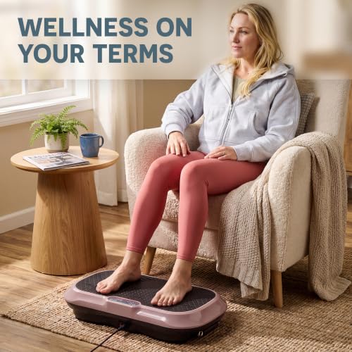Lifepro Waver Vibration Plate Exercise Machine with 99 Speeds & 10 Presets | Resistance Bands, Non-Slip Surface, 330 lbs Capacity — Vibration Plate for Lymphatic Drainage, Body Toning, Full-Body Workout - color: Brown