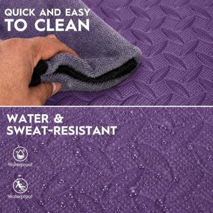 18 Pcs EVA Foam Floor Tiles, Puzzle Exercise Mat Set for Gym - color: Purple