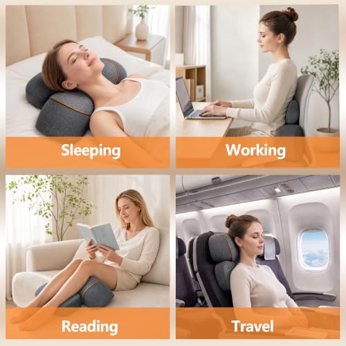3-in-1 Neck Massager Pillow with Heat, Cordless Rechargeable Muscle Relax