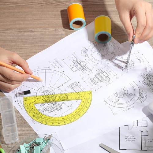 EBOOT Student Geometry Set, 180 Degree Protractor Compass 6",Yellow | Swing Arm Protractor Ruler Compass, Geometry Drawing Tools for Measuring Angles, School Classroom Math Supplies - color: Yellow