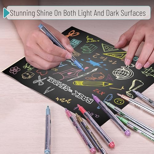 Mr. Pen- Metallic Paint Markers, 10 Colors | Metallic Markers for Black Paper Pens to Write on Black Paper - style: Metallic Markers