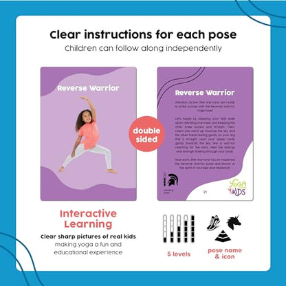 Yoga Cards for Kids: 100 Real-Life Yoga Poses, Kid-Friendly Activities for Home & Gym, Beginner to Advanced, Promotes Mindfulness
