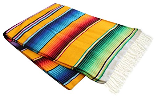 Del Mex 멕시코 Serape 담요 (XS, 옐로우) - color: 옐로우, size: X-Small
