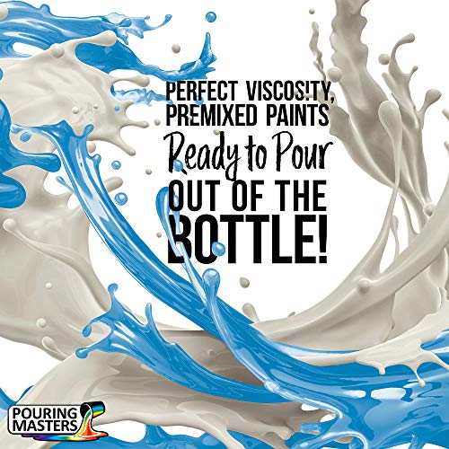 Pouring Masters Cerulean Blue Ready to Pour Acrylic Pouring Paint - Premium 8-Ounce Pre-Mixed Fluid Acrylic Paint - Fluid Art Supplies for Canvas, Wood, Paper, Tile & Rocks - color: Cerulean Blue