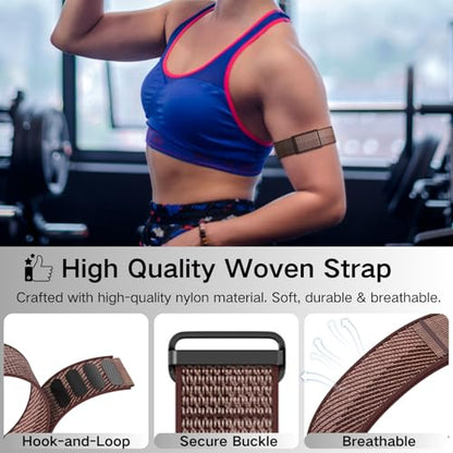 Bicep Bands Compatible for Polar Loop (2025) / Visible Armband 2.0 Straps - color: Copper Brown