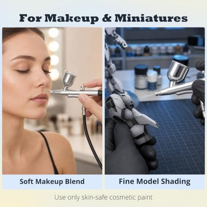Gocheer Airbrush AG130 Performance Pro Airbrush Kit with 2 Nozzle Sets (0.2, 0.5mm Needles, Fluid Tips & Air Caps), Gravity Dual Action - Air Brush Guns for Painting, Aerografo Body Art & Cake