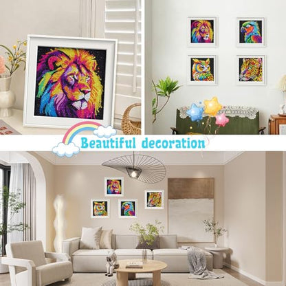 UiSdfuy Diamond Art Kits for Kids,Arts & Crafts for Kid Ages 8-12,Diamond Art for Kids,Gem Art 4 Pack Diamond Painting 6" X 6" (Butterfly) - color: 4pcs-Butterfly
