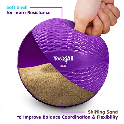 Yes4All Weighted Toning Balls for Exercise, Soft Medicine Balls for Exercise, Pilates, Yoga, Balance, Flexibility, 2-10lbs - color: Purple, style: B. Diamond Grip - Knurl