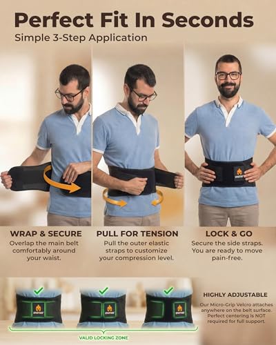 Sparthos Back Brace for Women & Men, Sciatica, Lower Back Pain - Black-L - color: Black