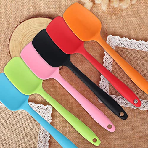MOACC Silicone Spatulas, 8.2 inch Small Rubber Spoon Spatula Heat Resistant Seamless One Piece Design Non-Stick Spoonula Flexible Scrapers Baking Mixing Tool (6 Pcs) - size: Small(8.2" x 1.8" x 6 Pcs)