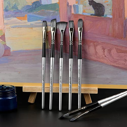 GACDR Acrylic Paint Brush Set, 24 Pieces Paint Brushes for Acrylic Painting with Cloth Roll Case and 2 Sponges, Pinceles para Acrilico for Oil Watercolor Gouache…