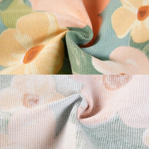 2 Pack Floral Apron for Women with Pockets, Adjustable Cotton Chef Aprons for Kitchen, Cooking, BBQ & Grill - color: Golden/Begonia