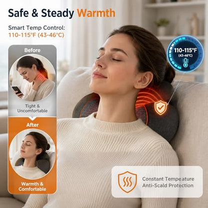 3 in 1 Heated Neck Massage Pillow Support for Neck Hump