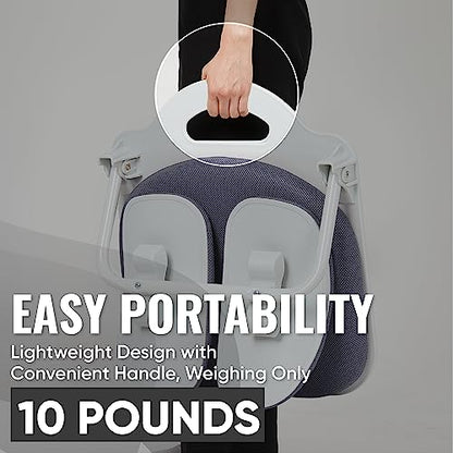 Ergonomic Dual-Backrests Floor Chair with Back Support (Grey) | Reduce pressure on your back by up to 50% - color: Grey