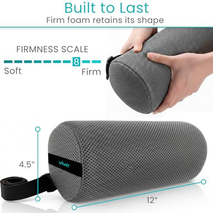 Vive Lumbar Roll Pillow for Lower Back Pain - Low Back Support Cushion - style: Soft