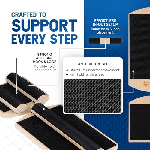 Yes4All 350LBS Professional Wooden Balance Board for Leg Workout, Anti-Slip Rocker Board, Wobble Board for Standing Desk - color: Natural Wood