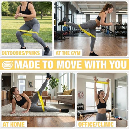 Lebert Mini Resistance Bands – 5 or 10 Pack Loop Bands - color: b) Yelow 10 Pack
