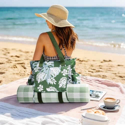 WLLWOO Thick Yoga Mat Bag Women Gym Tote Breathable Mesh Holder Wet Pocket - color: Dark Green Leaf