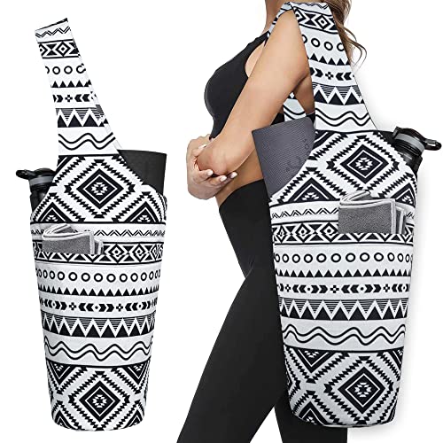 Yoga Mat Bag - Long Tote with Pockets - Holds More Yoga Accessories - Yoga Bag Fit Most Size Mats - Yoga Mat Carrier - color: Bohemian