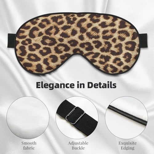 Leopard Print Sleep Mask for Women Men, Soft and Comfortable Eye Mask with Adjustable Strap for Travel Yoga Nap Sleeping - color: Leopard Print
