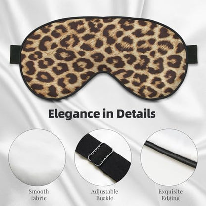 Leopard Print Sleep Mask for Women Men, Soft and Comfortable Eye Mask with Adjustable Strap for Travel Yoga Nap Sleeping - color: Leopard Print