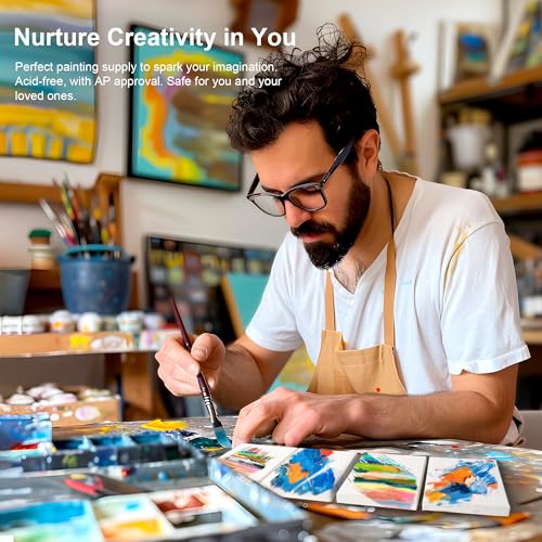 AUREUO Mini Stretched Canvas - 3x4 Inch/24 Pack - 2/5 Inch Profile Small Square Canvas - Gift Set Bulk Pack Canvases for Acrylic Painting & Craft - size: 3"x4"