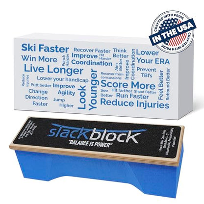 SlackBow SlackBlock Athletic Balance Trainer – Improve Balance, Stability, and Athletic Performance – Condition Your Body and Prevent Injury - Compact and Portable - size: 15"
