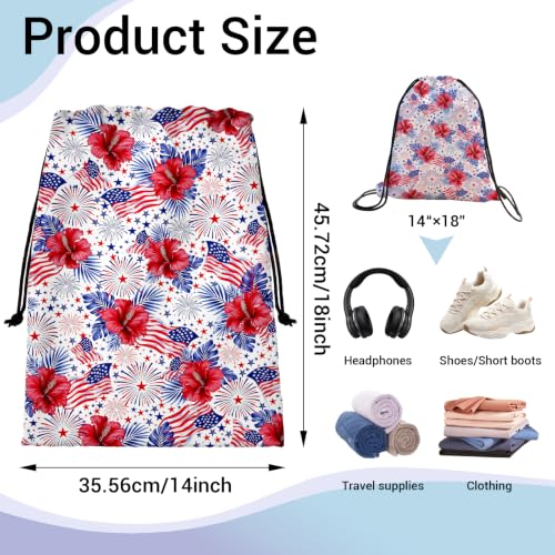 US Flag Drawstring Bag Portable Patriotic Pouch Bag for Outdoor Party Holiday - color: American Flag Red, size: 18"(H)*14"(W)