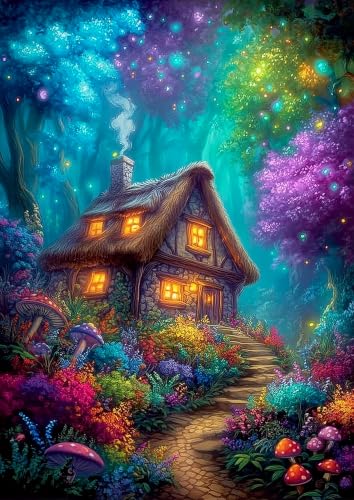 Castle Diamond Art Kits for Adults, Magical House Diamond Art 12X16 Inch | Easy 5D Diamond Art Kits, Round Dots Full Drill, DIY Diamond Painting Kit for Adult Beginners, Home Wall Decor Gifts - color: Country 14