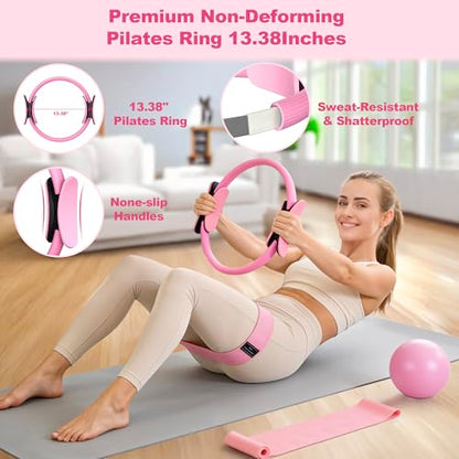 2 Packs Figure 8 Resistance Bands + 9Pcs Home Pilates Kit