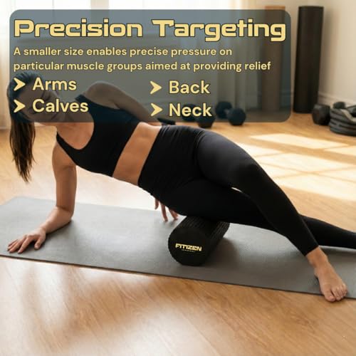 Fitizen Foam Roller – Muscle Massage Rehab Stiff Back Pain Physical Therapy Deep Tissue Firm Exercise Equipment Home Gym Stress Yoga Pilates for The Fit Citizen by FitNation - style: Small - 12 x 6 Inches