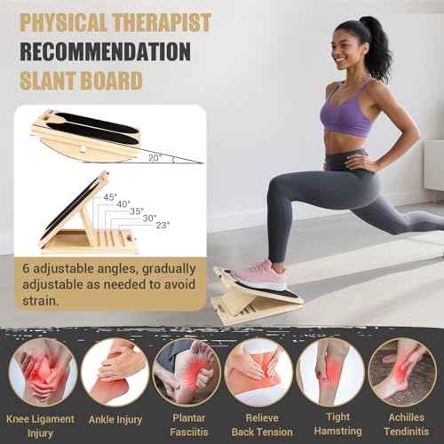 3-in-1 Slant Board & 180°/360° Balance Board, 300 LBS Capacity Calf Stretch