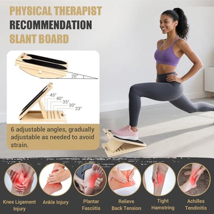 3-in-1 Slant Board & 180°/360° Balance Board, 300 LBS Capacity Calf Stretch