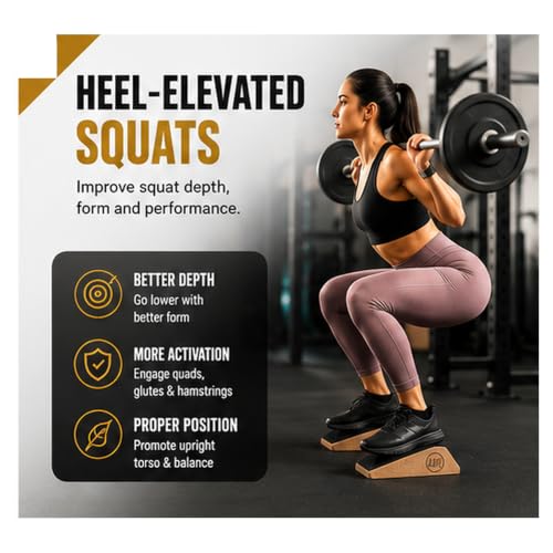 Squat Wedge Blocks (Set of 2) – Non-Slip Slant Boards for Lower Body Workouts Ankle and Calf Stretching - Yoga Blocks, Designed to Elevate Heels and Squat Support - Includes Carry Bag