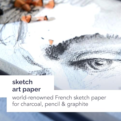 Canson Artist Series Sketch Book Paper Pad, for Pencil and Charcoal, Acid Free, Wire Bound, 65 Pound, 9 x 12 Inch, 80 Sheets (Pack of 5) - size: 9"X12" (Pack of 5)